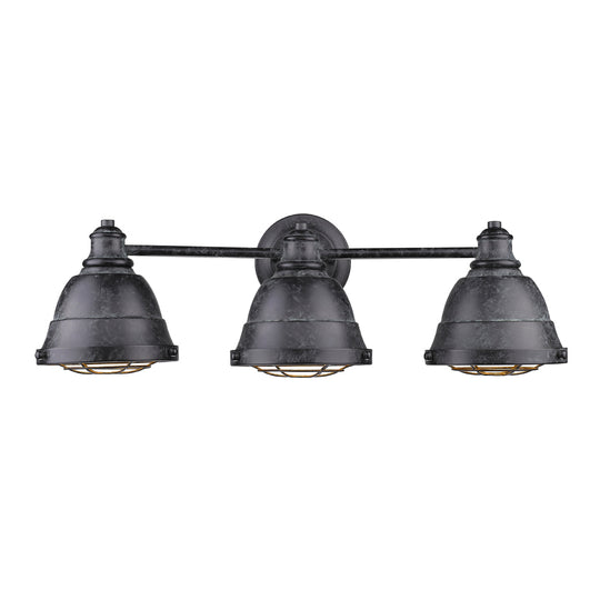 Golden - 7312-BA3 BP - Three Light Bath Vanity - Bartlett BP - Black Patina