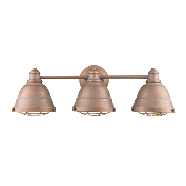 Golden - 7312-BA3 CP - Three Light Bath Vanity - Bartlett CP - Copper Patina