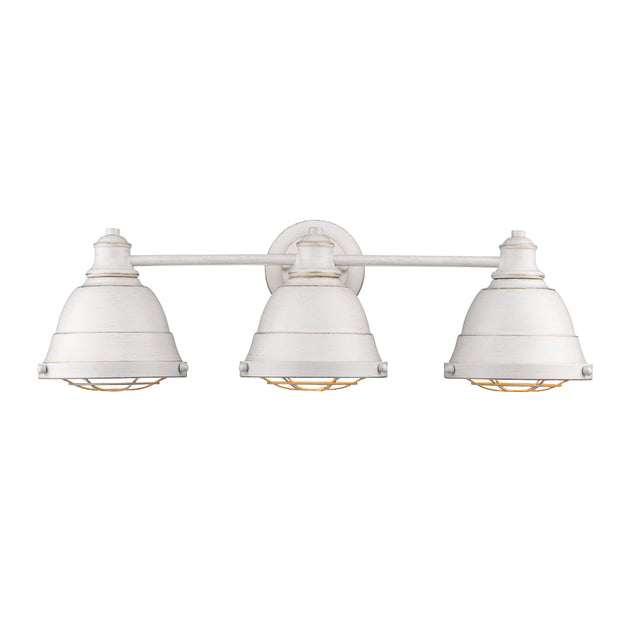 Golden - 7312-BA3 FW - Three Light Bath Vanity - Bartlett FW - French White
