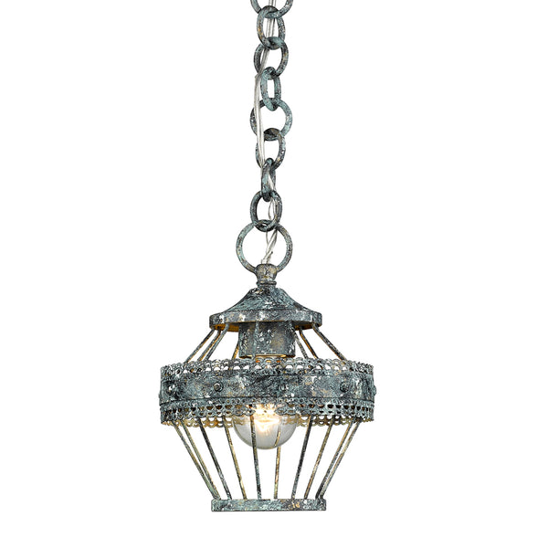 Golden - 7856-M1L VP - One Light Mini Pendant - Ferris - Blue Verde Patina