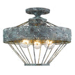 Golden - 7856-SF VP - Three Light Semi-Flush Mount - Ferris - Blue Verde Patina