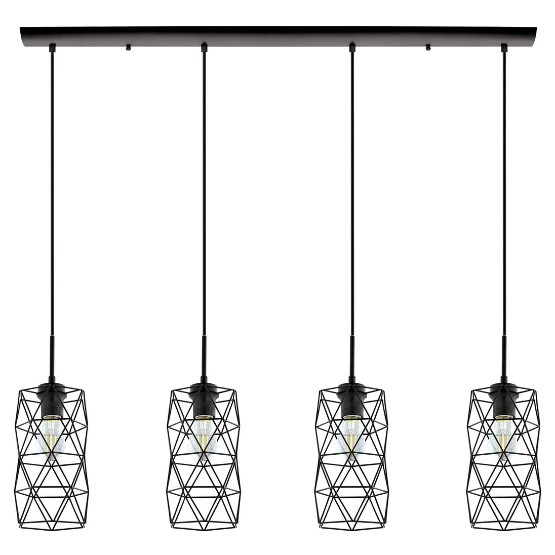 Eglo USA - 202359A - Four Light Pendant - Estevau 2 - Matte Black