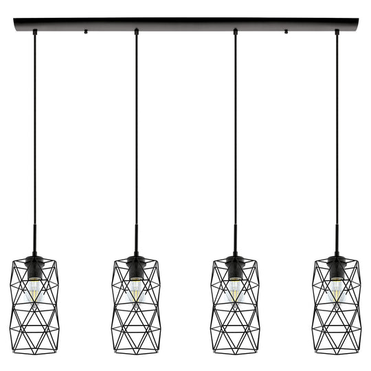Eglo USA - 202359A - Four Light Pendant - Estevau 2 - Matte Black