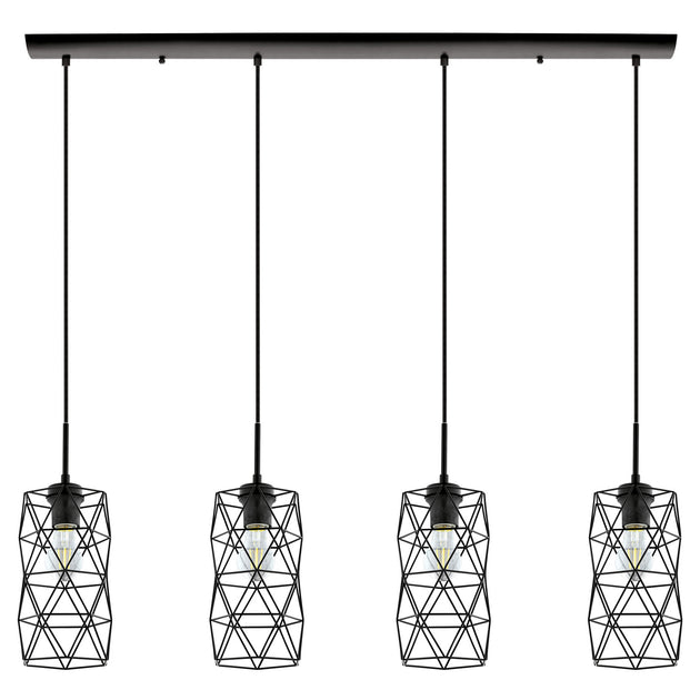 Eglo USA - 202359A - Four Light Pendant - Estevau 2 - Matte Black