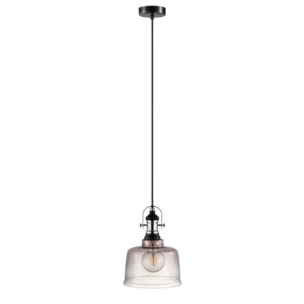 Eglo USA - 202424A - One Light Pendant - Gilwell - Matte Black and Chrome