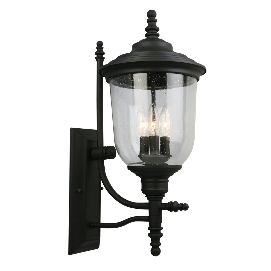 Eglo USA - 202801A - Three Light Outdoor Wall Mount - Pinedale - Matte Black