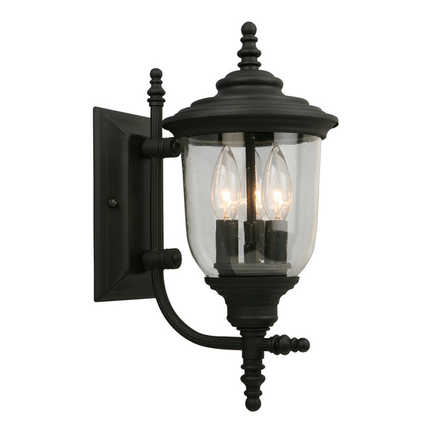 Eglo USA - 202803A - Three Light Outdoor Wall Mount - Pinedale - Matte Black