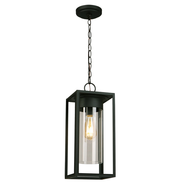 Eglo USA - 203036A - One Light Outdoor Pendant - Walker Hill - Matte Black