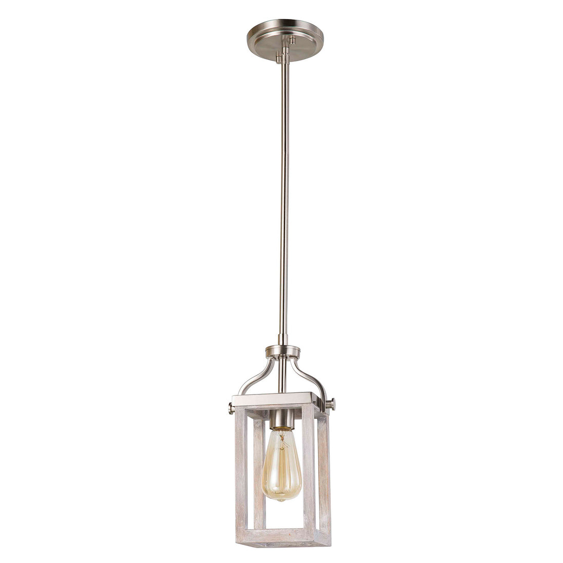 Eglo USA - 203104A - One Light Mini Pendant - Montrose - Acia Wood & Brushed Nickel