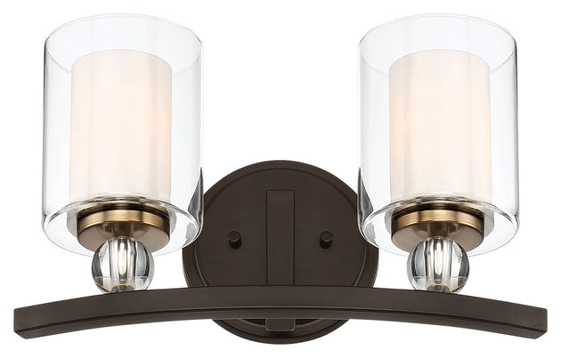 Minka-Lavery - 3072-416 - Two Light Bath - Studio 5 - Painted Bronze W/Natural Brush