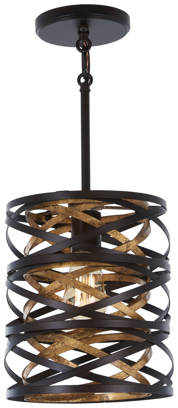 Minka-Lavery - 4670-111 - One Light Mini Pendant - Vortic Flow - Dark Bronze W/Mosaic Gold Inte