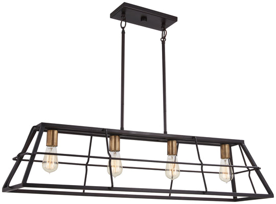 Minka-Lavery - 4764-416 - Four Light Island Pendant - Keeley Calle - Painted Bronze W/Natural Brush