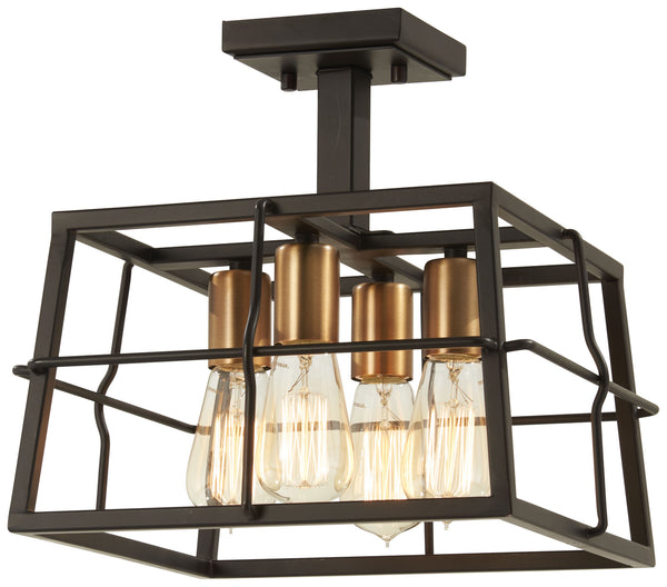 Minka-Lavery - 4769-416 - Four Light Semi Flush Mount - Keeley Calle - Painted Bronze W/Natural Brush