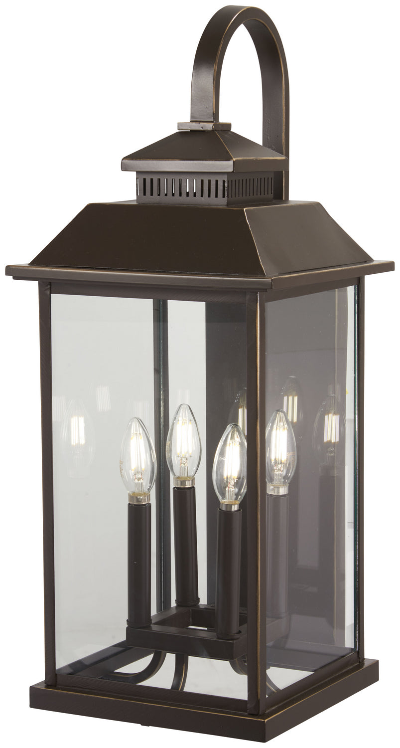 Minka-Lavery - 72593-143C - Four Light Outdoor Wall Mount - Miner'S Loft - Oil Rubbed Bronze W/ Gold High