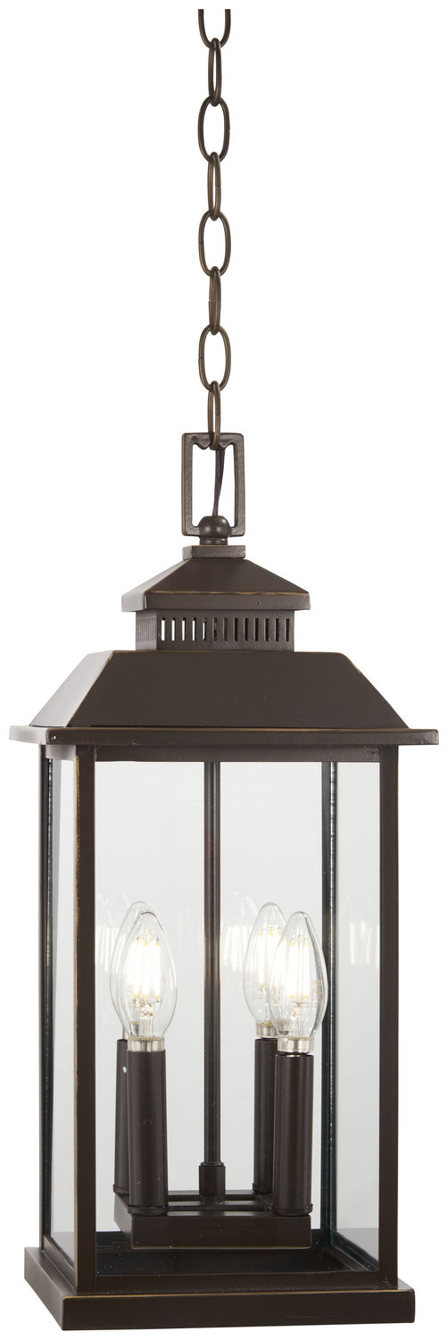 Minka-Lavery - 72594-143C - Four Light Chain Hung Lantern - Miner'S Loft - Oil Rubbed Bronze W/ Gold High