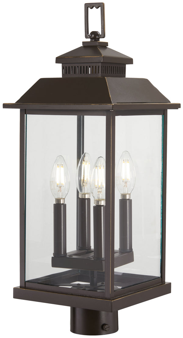 Minka-Lavery - 72596-143C - Four Light Post Mount - Miner'S Loft - Oil Rubbed Bronze W/ Gold High