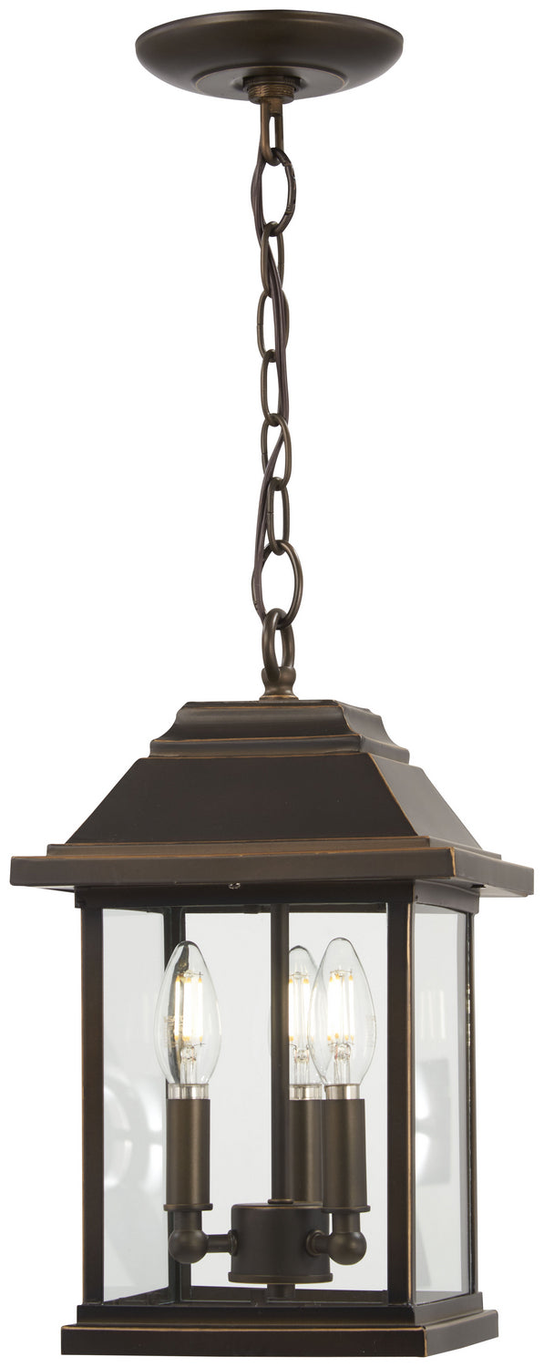 Minka-Lavery - 72634-143C - Three Light Chain Hung Lantern - Mariner'S Pointe - Oil Rubbed Bronze W/ Gold High