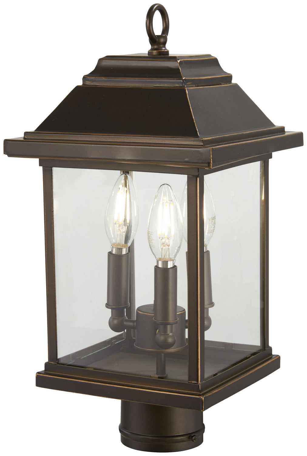 Minka-Lavery - 72636-143C - Three Light Outdoor Post Mount - Mariner'S Pointe - Oil Rubbed Bronze W/ Gold High