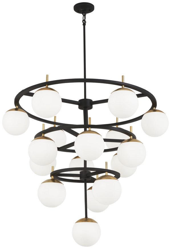 George Kovacs - P1359-618 - 16 Light Chandelier - Alluria - Weathered Black W/Autumn Gold