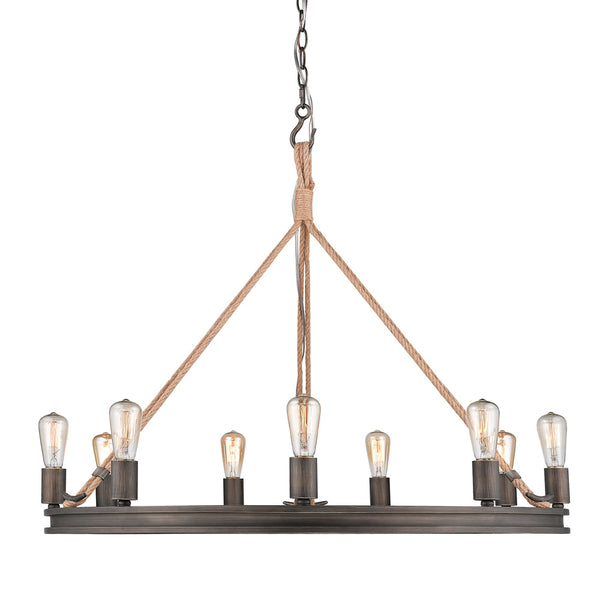 Golden - 1048-9 GMT - Nine Light Chandelier - Chatham - Gunmetal Bronze