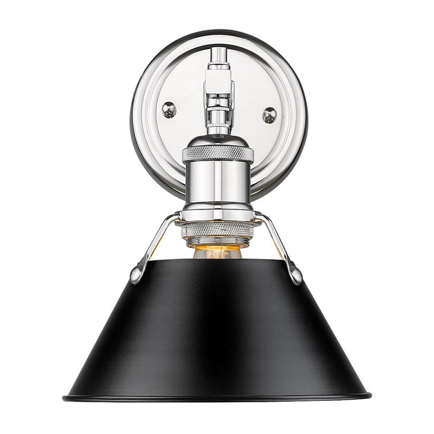 Golden - 3306-BA1 CH-BLK - One Light Bath Vanity - Orwell CH - Chrome