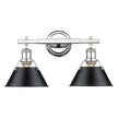 Golden - 3306-BA2 CH-BLK - Two Light Bath Vanity - Orwell CH - Chrome