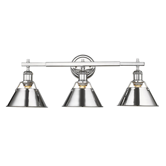 Golden - 3306-BA3 CH-CH - Three Light Bath Vanity - Orwell CH - Chrome