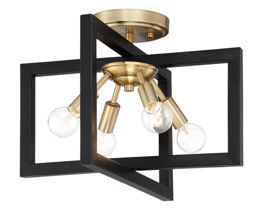 Designers Fountain - 92811-AWB - Four Light Semi-Flush Mount - Xander - Aged Warm Brass