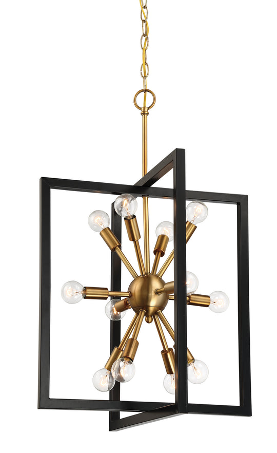 Designers Fountain - 92850-AWB - 12 Light Pendant - Xander - Aged Warm Brass