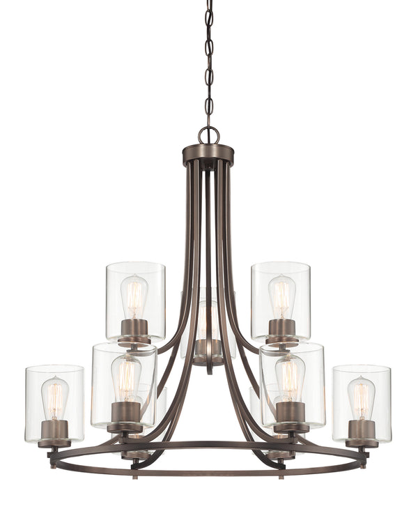 Designers Fountain - 93089-SCB - Nine Light Chandelier - Liam - Bronze (Satin Copper)