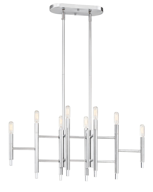 Designers Fountain - 93238-CH - Eight Light Linear Chandelier - Jessa - Chrome