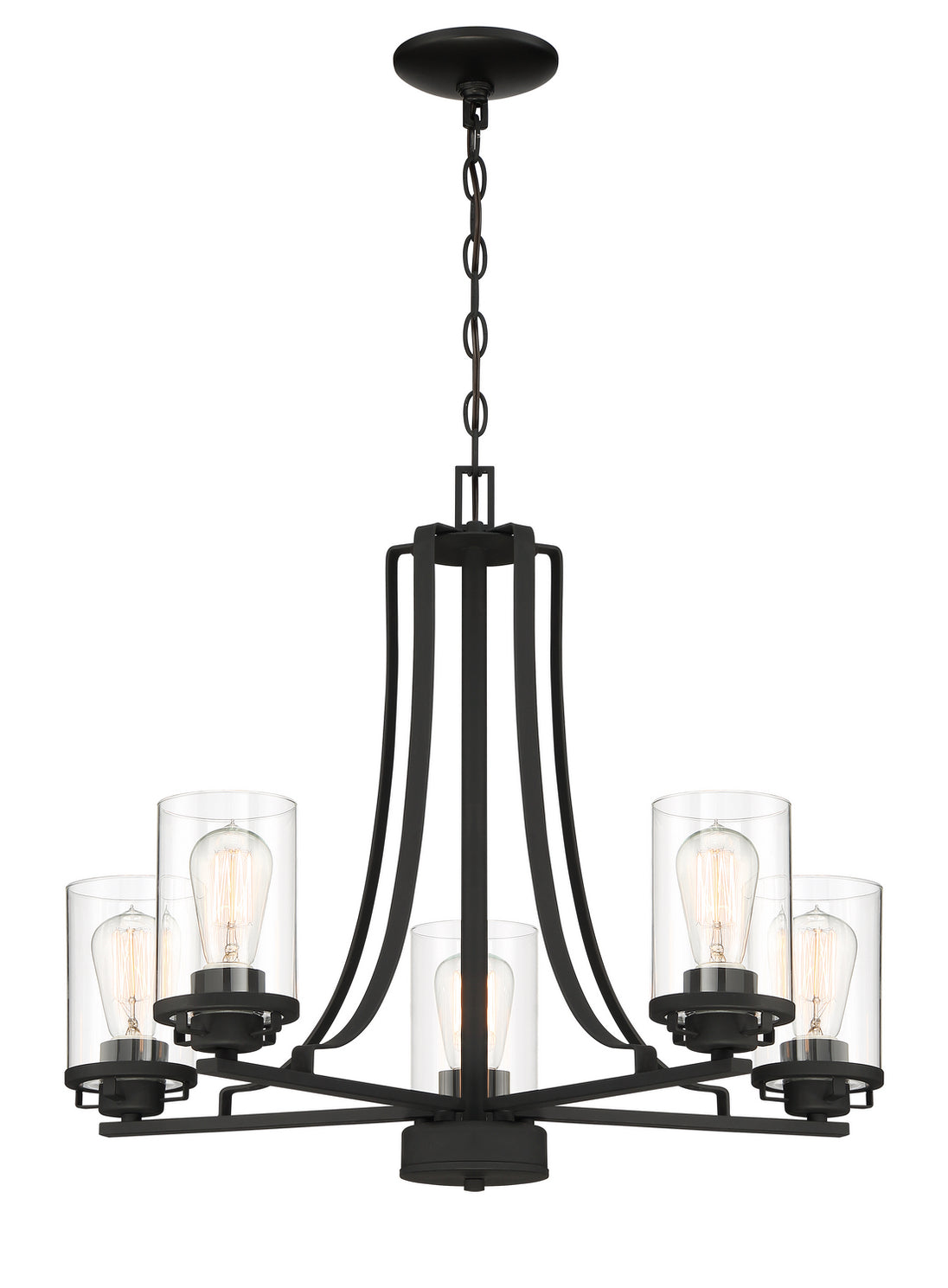 Designers Fountain - 93385-BK - Five Light Chandelier - Jedrek - Black