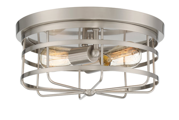 Designers Fountain - 1264-SP - Two Light Flushmount - Tanner - Satin Platinum