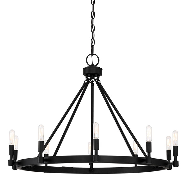 Designers Fountain - 92589-BK - Ten Light Chandelier - Fiora - Black