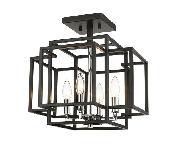 Z-Lite - 454SF-BK-CH - Four Light Semi Flush Mount - Titania - Black / Chrome