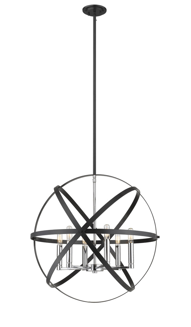 Z-Lite - 463-24HBK-CH - Six Light Chandelier - Cavallo - Hammered Black / Chrome