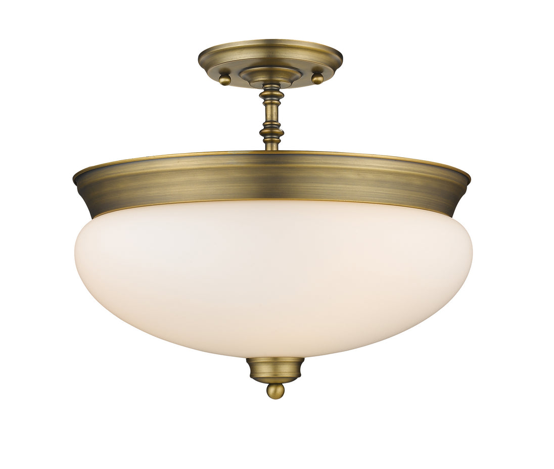 Z-Lite - 721SF-HBR - Three Light Semi Flush Mount - Amon - Heritage Brass