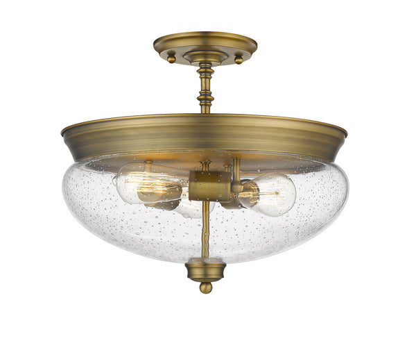 Z-Lite - 722SF-HBR - Three Light Semi Flush Mount - Amon - Heritage Brass