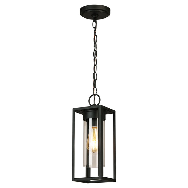 Eglo USA - 203664A - One Light Outdoor Pendant - Walker Hill - Matte Black