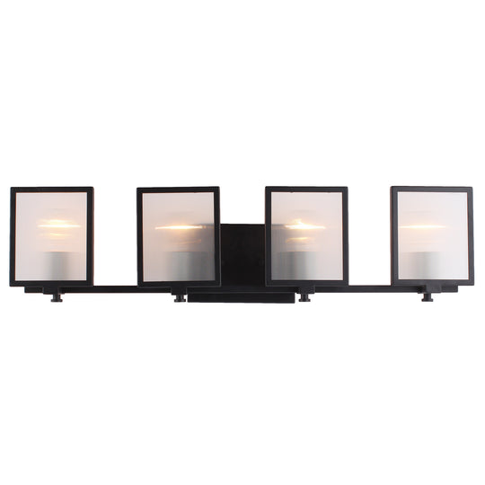 Eglo USA - 203731A - Four Light Pendant - Henessy - Black & Brushed Nickel