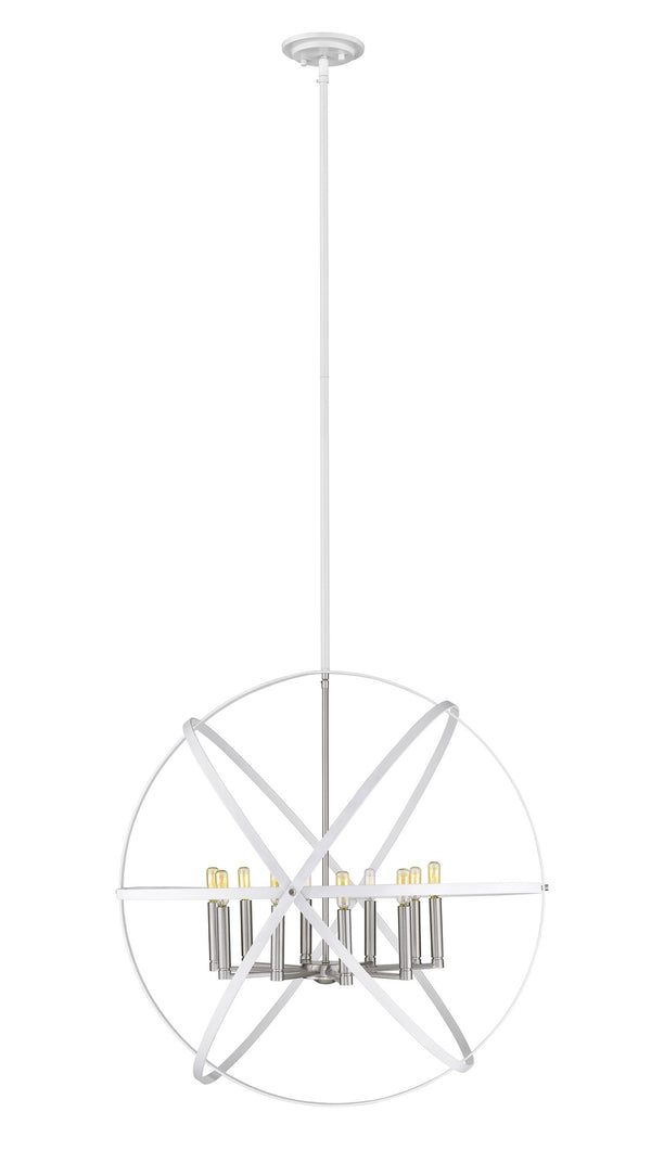 Z-Lite - 463-36HWH-BN - Ten Light Chandelier - Cavallo - Hammered White / Brushed Nickel