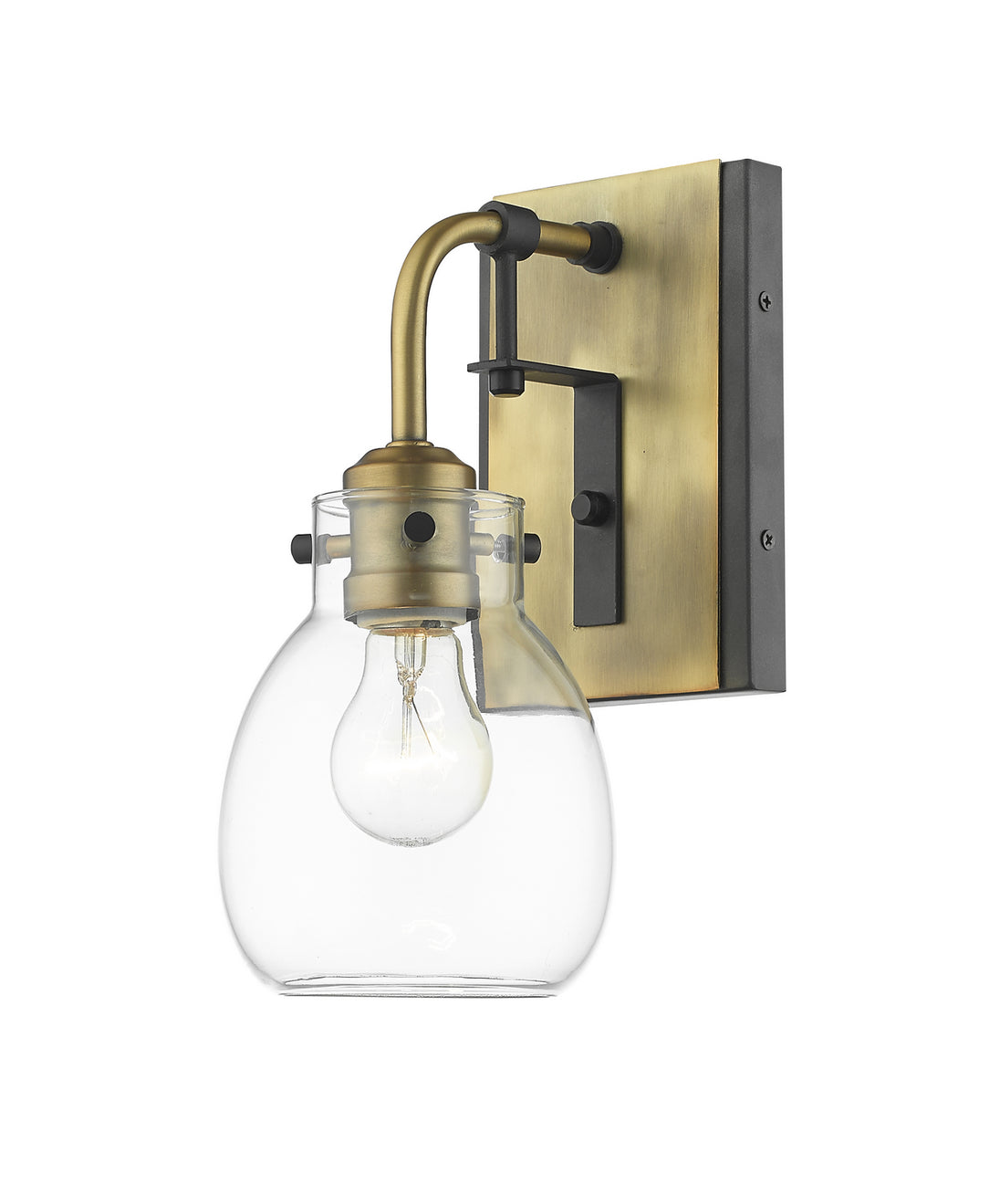 Z-Lite - 466-1S-MB-OBR - One Light Wall Sconce - Kraken - Matte Black / Olde Brass