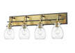 Z-Lite - 466-4V-MB-OBR - Four Light Vanity - Kraken - Matte Black / Olde Brass