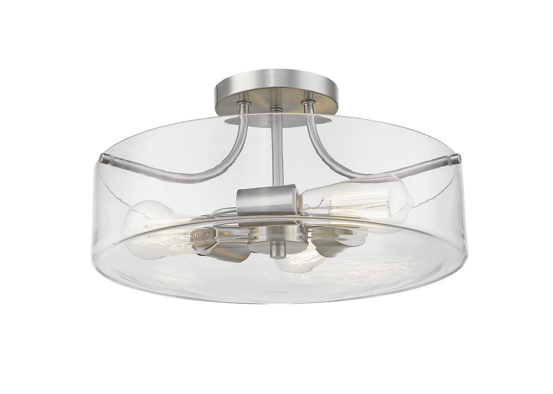 Z-Lite - 471SF-BN - Three Light Semi Flush Mount - Delaney - Brushed Nickel