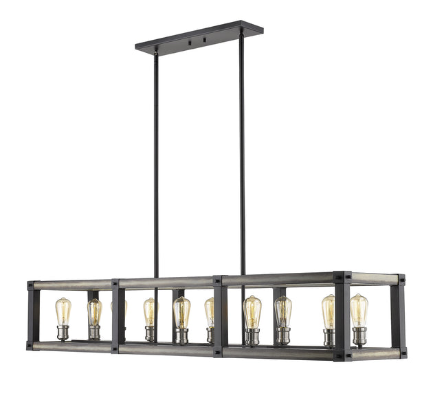 Z-Lite - 472-10L-ABB - Ten Light Linear Chandelier - Kirkland - Ashen Barnboard