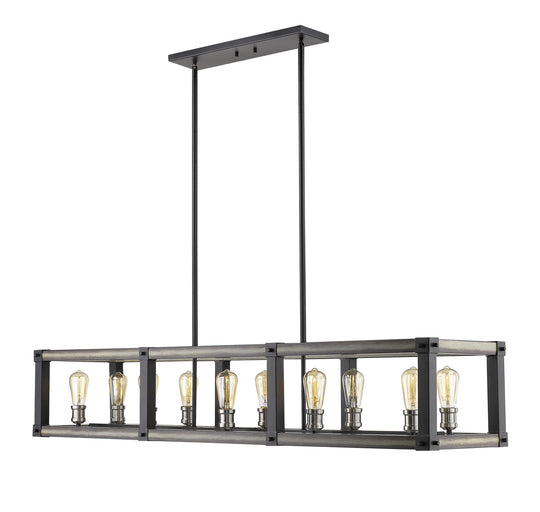 Z-Lite - 472-10L-ABB - Ten Light Linear Chandelier - Kirkland - Ashen Barnboard