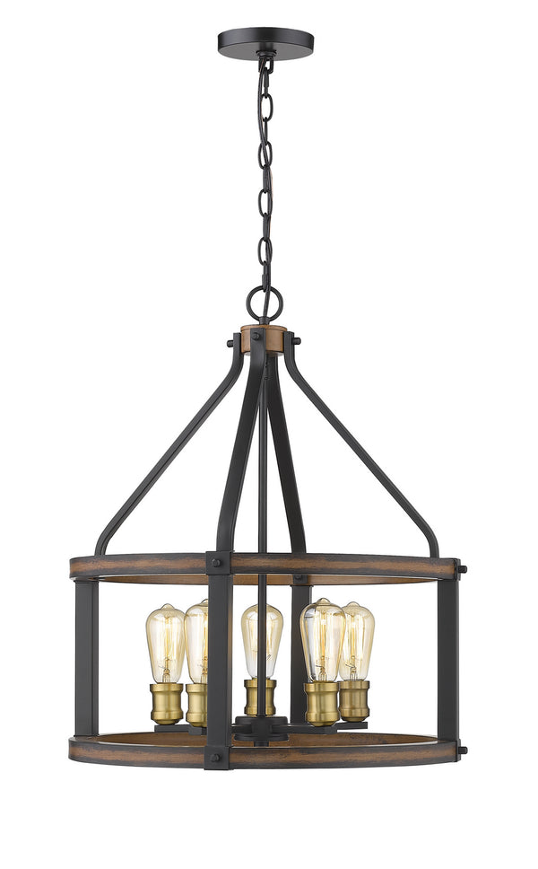 Z-Lite - 472-5D-RM - Five Light Chandelier - Kirkland - Rustic Mahogany