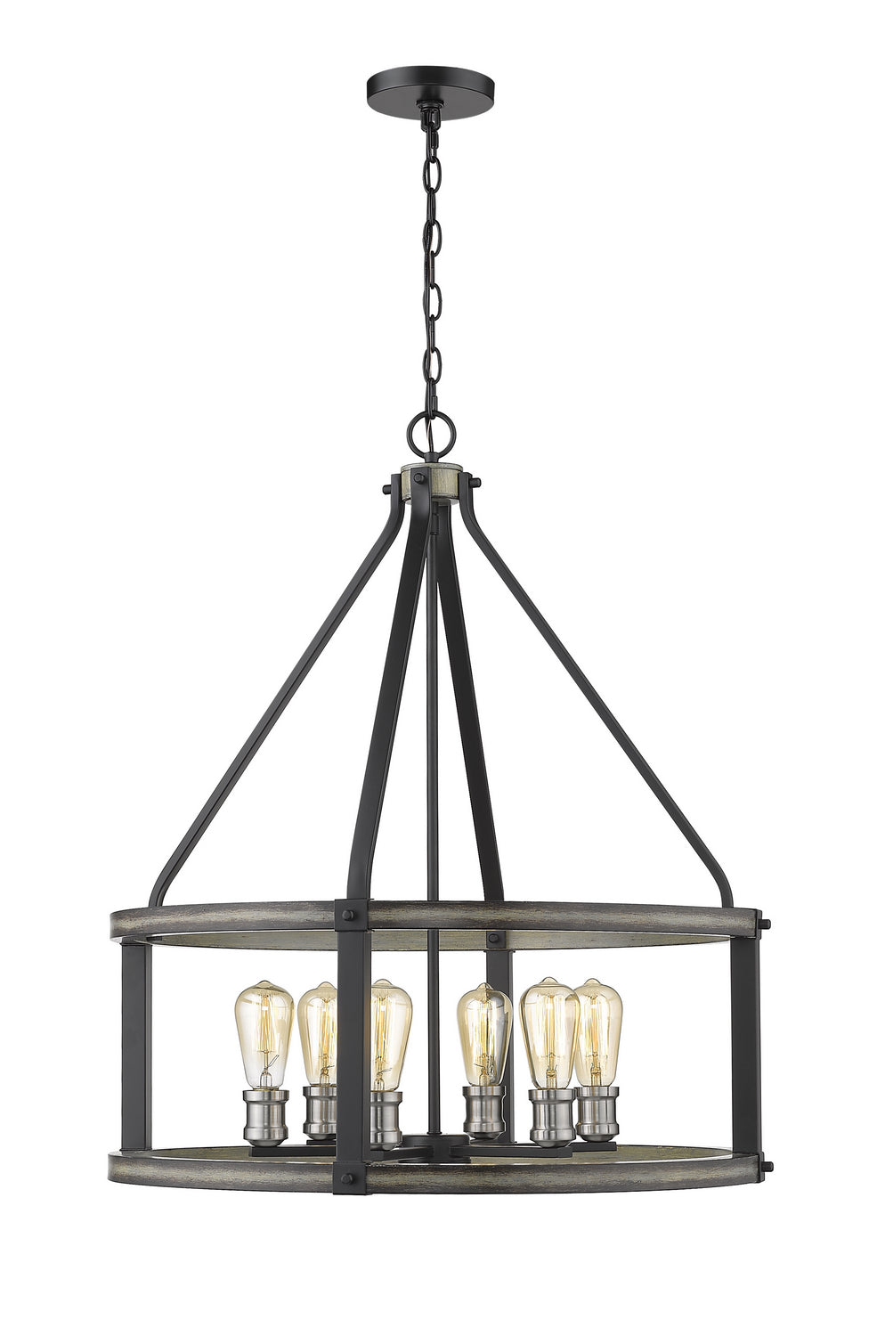 Z-Lite - 472-6D-ABB - Six Light Chandelier - Kirkland - Ashen Barnboard