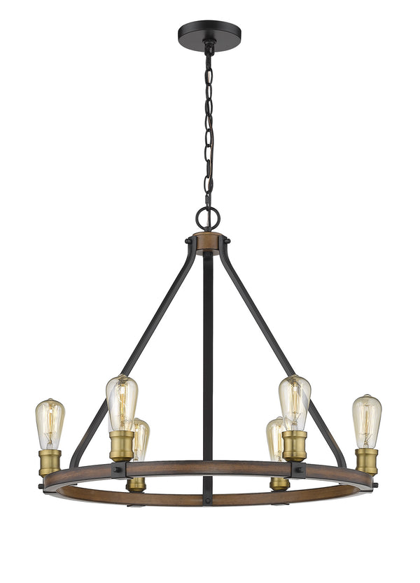 Z-Lite - 472-6RM - Six Light Chandelier - Kirkland - Rustic Mahogany