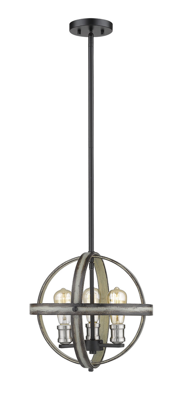 Z-Lite - 472B14-ABB - Three Light Pendant - Kirkland - Ashen Barnboard